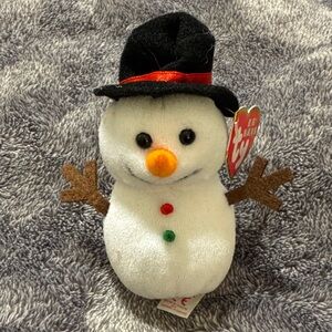 Ty Baby Beanie “Flaked” the snowman plush ornament NEW